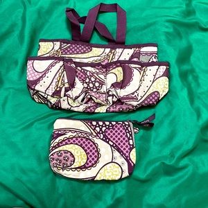 Purple Paisley Thirty-One little set of bags